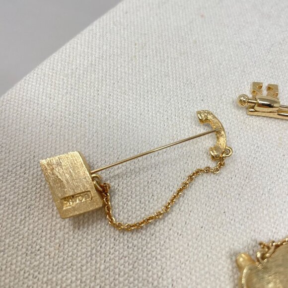 Avon Lot of 3 Brooches Telephone Koala Key Gold-Tone Vintage Stick Pin Classic - Picture 7 of 10